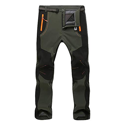 waotier Pantalone Hombres Pareja Impermeable A Prueba de Viento Senderismo al Aire Libre Cálido Invierno Pantalones Rectos Gruesos Pantalones al Aire Libre