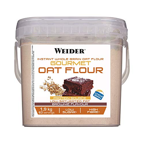 Weider Oat Gourmet. Harina de Avena Integral. Fuente de proteína con bajo contenido en azúcares. Sabor Brownie (1,9 kg)