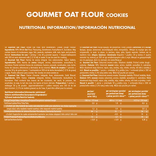 Weider Oat Gourmet. Harina de Avena Integral. Fuente de proteína con bajo contenido en azúcares. Sabor Cookie (1 kg)