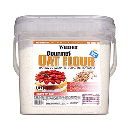 Weider Oat Gourmet. Harina de Avena Integral. Fuente de proteína con bajo contenido en azúcares. Sabor Tarta de Fresa (1,9 kg)