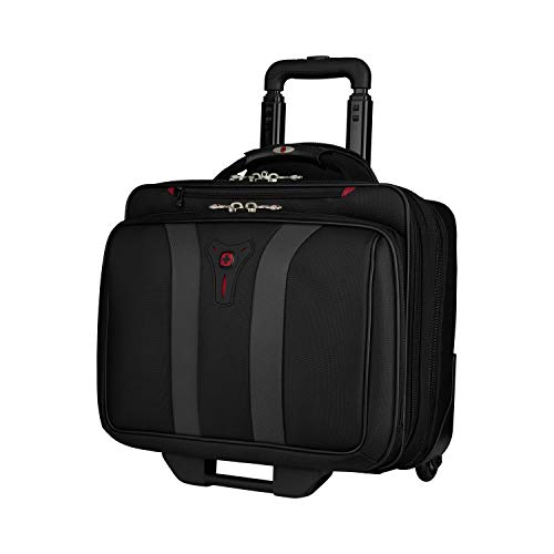 Wenger 600659 GRANADA 17" Estuche para portátil con ruedas, Compartimento acolchado para el portátil con compartimento nocturno en Negro {24 Litros}