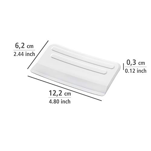 WENKO Recipiente para recoger las basuras - con rasqueta, Polipropileno, 32.5 x 9 x 17.5 cm, Blanco