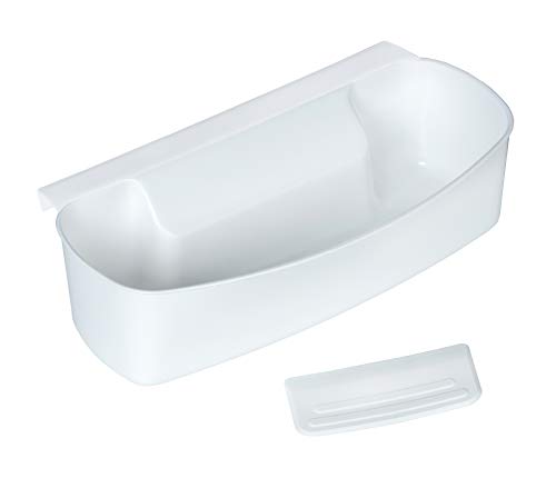 WENKO Recipiente para recoger las basuras - con rasqueta, Polipropileno, 32.5 x 9 x 17.5 cm, Blanco