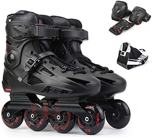 WENLI Ajustable Patines En LíNea Competencia De Fibra De Carbono De Velocidad Patines En Línea del Patín De Ruedas De La Calle Carreras Tren De Patinaje Patines For Niños Adultos, 2 Colores