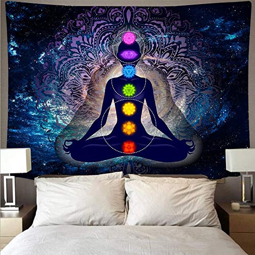 WERT Tapiz de Dormitorio Familiar decoración Lienzo Tapiz de Fondo Toalla de Playa Mandala Tapiz Bohemio A14 130x150cm