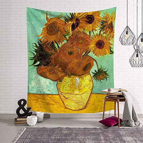 WERT Tapiz de Girasol Colgante de Pared Hippie Manta de Pared Estera de Yoga hogar Dormitorio de Estudiantes Juveniles decoración A1 200x150cm