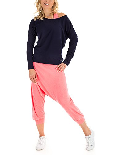 Winshape Deporte para Mujer Dance para Fitness y Uso Cotidiano Sport Pantalones de harén Rosa Coral neón Talla:Medium