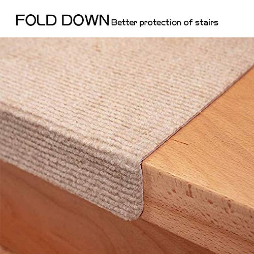 WOHOGAR Alfombra de la Escalera, Durable/Antideslizantes/Protector, Alfombra Escalones Antideslizantes Interior Huella de peldaño Alfombras Mats, Almohadillas for alfombras de escaleras 60 * 22cm