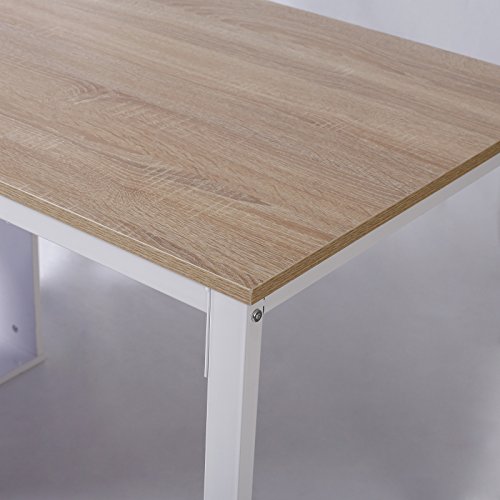 WOLTU Mesa Escritorio de Computadora Mesa de Oficina Mesa de Ordenador Portátil con 4 Estantes, Estructura de Acero 120x60x75cm Roble TSG26hei