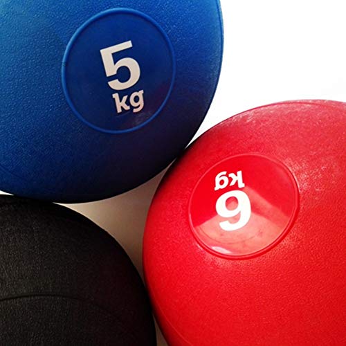 WXYZ Pelota Medicinal Balón Medicinal De Fitness Rojo, Bola Grand Slam Rellena De Arena, Bola De Gravedad, Superficie Antideslizante De PVC Grueso Para Un Agarre Fácil, Entrenamiento Muscular 2kg-20kg