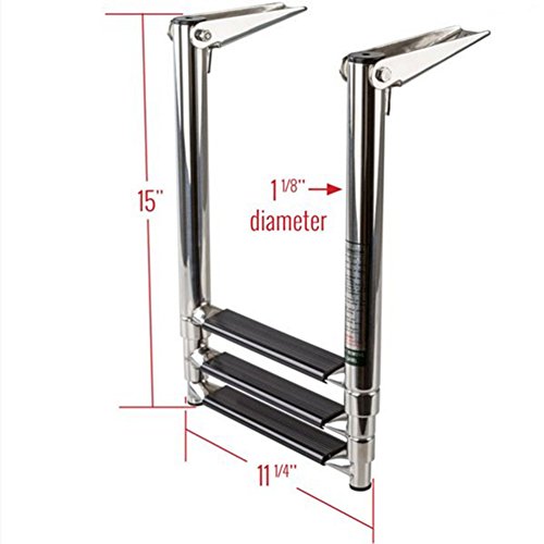 xingbailong Escalera telescópica plegable de acero inoxidable con 3 escalones