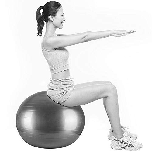 Xinlie Balance Ball 45 cm 8 Palabras Tirando de la Cuerda Ocho 8 Palabras Pecho Tirando de la Cuerda Bola del Asiento Bola de Yoga Pezziball Bola de Yoga Pilates con Bomba Bola Rosa (2 Piezas)