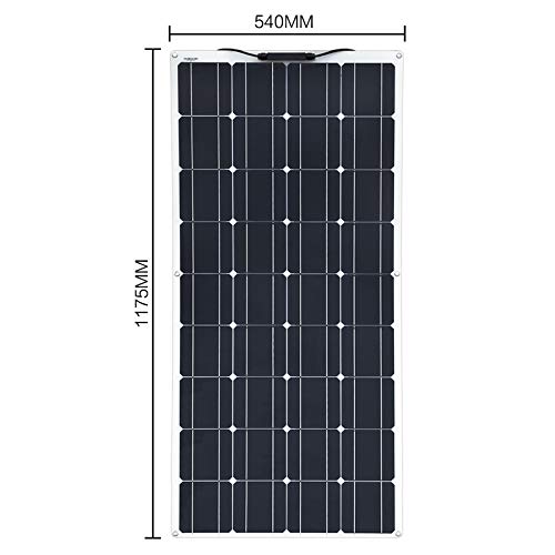 XINPUGUANG 100w 12v Kit de panel solar flexible Módulo monocristalino 10A Regulador solar para autocaravana, caravana, barco, automóvil, carga de energía de batería de 12v