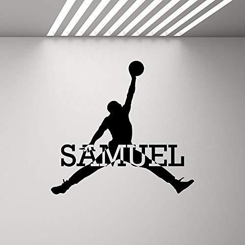 yaonuli Nombre Personalizado calcomanía niño Logotipo Personalizado Baloncesto Gimnasio Deportes Mural Vinilo Pegatina Dormitorio decoración 75x79cm