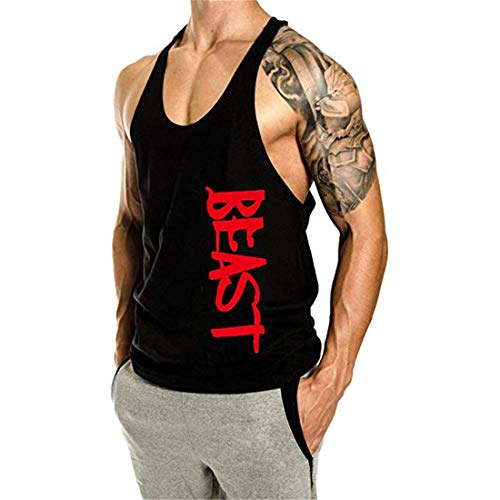 YeeHoo Hombre Beast Camisetas Bodybuilding Chaleco de Tirantes Gimnasio Tank Top Sport Vest