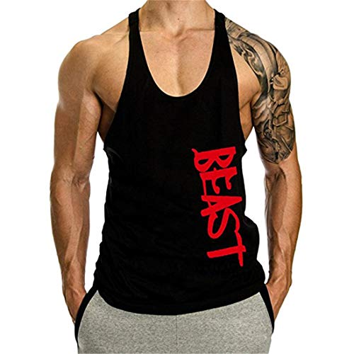 YeeHoo Hombre Beast Camisetas Bodybuilding Chaleco de Tirantes Gimnasio Tank Top Sport Vest