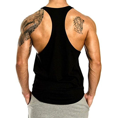 YeeHoo Hombres Culturismo Camisetas de Tirantes Deportivo Fitness Gimnasio Chaleco Texto NO Pain NO Gain