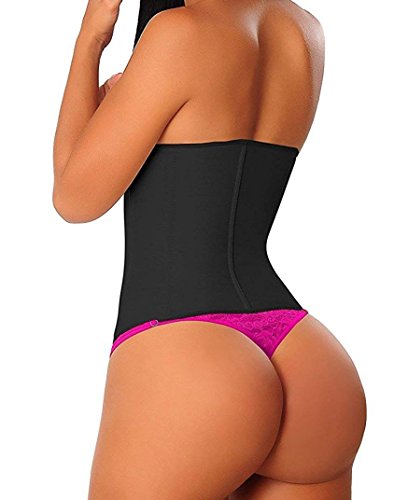 YIANNA Fajas Reductoras Adelgazantes Mujer Largo Torso Waist Trainer Trimmer Faja Reductora Cintura Postparto Colombiana Negro, 110288 Size L