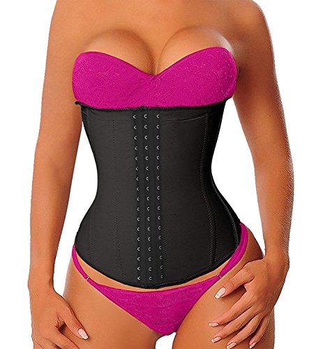 YIANNA Fajas Reductoras Adelgazantes Mujer Largo Torso Waist Trainer Trimmer Faja Reductora Cintura Postparto Colombiana Negro, 110288 Size L