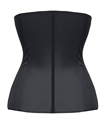 YIANNA Mujer Fajas Reductoras Corsé Waist Trainer Corset Reductor Adelgazante Bustiers de Cinturón Formación Negro, U37G Size XL