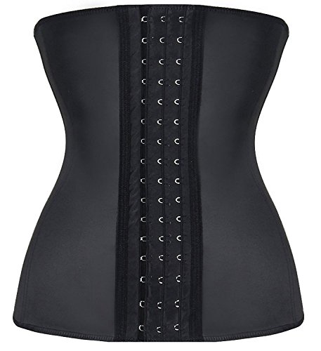 YIANNA Mujer Fajas Reductoras Corsé Waist Trainer Corset Reductor Adelgazante Bustiers de Cinturón Formación Negro,U37G Size 6XL