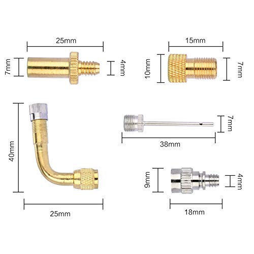 Yizhet 12 x Adaptador de Valvula de Bici Bicicleta Válvula Adaptador DV AV SV Válvula Adaptador para Compresor Bomba de Bicicleta Bomba de Pie Auto Aire de Gasolinera Colchón Balón Bomba