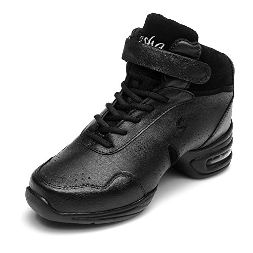 YKXLM Hombres&Mujeres Danza-zapatillas de deporte Zapatos de baile Calzado de Danza/Modernos de la danza del jazz,ESA-B51A,Negro,EU 40