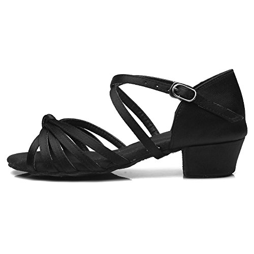 YKXLM Mujeres&Niña Zapatos latinos de baile Zapatillas de baile de salón Salsa Tango Performance Calzado de Danza,ES203,Negro,EU 38