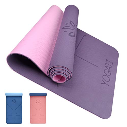 YOGATI – Esterilla Yoga con Correa. Esterilla Deporte Gruesa para Yoga, Pilates y Fitness. Colchoneta Yoga Antideslizante para Abdominales - Yoga Mat