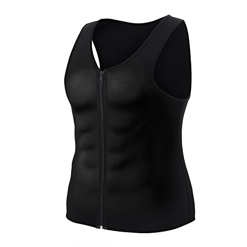 Yokald Faja Reductora Adelgazante Hombre Neopreno Camiseta Reductora Compresión de Sauna Chaleco para Desarrollo Muscular Pérdida de Peso con Quema Grasa Deportivo (Negro, 2XL)