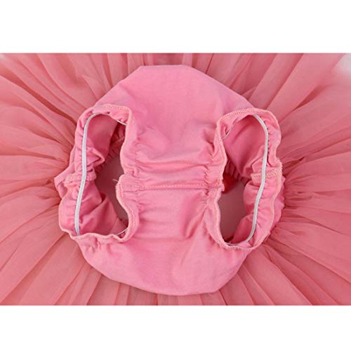 YONKINY Tulle Ballet Tutu Corta para Niñas+Venda Falda Capas Tul De Volantes Princesa para Danza Fiesta Boda Cumpleaños Fotografía (Rosa Oscuro, Talla L para 1-2 años)