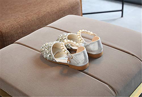 YOSICIL Bebé Niñas Zapatos de La Princesa de Lentejuelas Tacón Bajo Antideslizante Zapatillas de Ballet Latino Planos Zapatos de Fiesta Formal Cumpleaños Boda EU 21-36 Infantil 1-12 Años