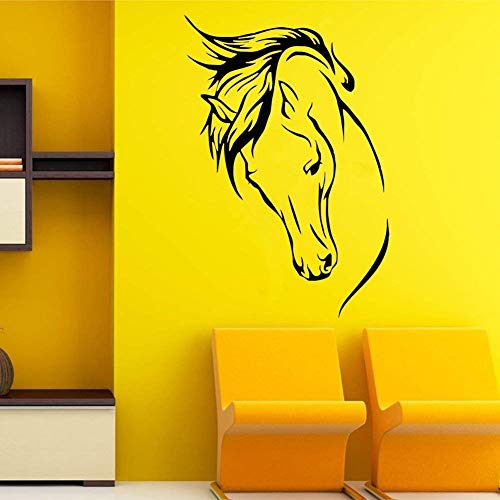 Yosoo Etiqueta engomada de la Pared de la Cabeza de Caballo Decalques de Pared desprendibles Arte del Vinilo de DIY Mural Hogar Cocina Salón Dormitorio Decoración de la Puerta de la Pared