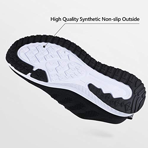 Youecci Zapatillas de Deportivos de Running para Mujer Deportivo de Exterior Interior Gimnasia Ligero Sneakers Fitness Atlético Caminar Zapatos Transpirable Negro 38 EU