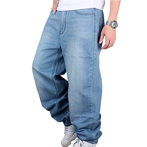 YUANDONGXING Vaqueros De Hip Hop para Hombres Vaqueros Casuales De Baile Callejero Vaqueros Anchos De Pierna Ancha Vaqueros De Skate Pantalones