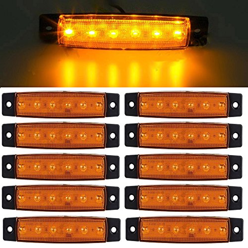 YUK 30 piezas 12/24 V 6 LED rojo + blanco + amarillo marcadores para remolque de camión laterales luces de señalización de camión