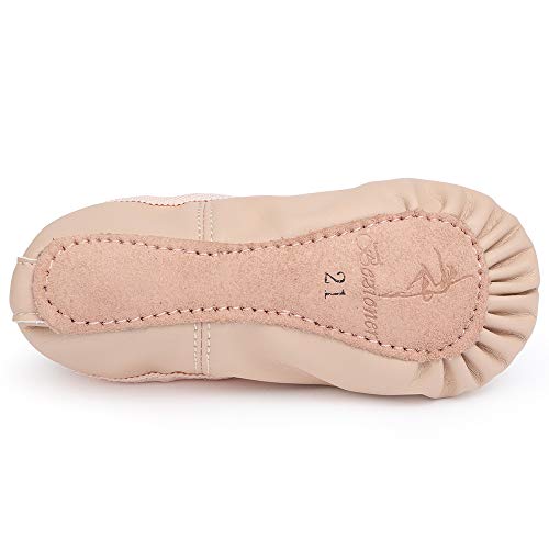 Zapatillas de Danza Cuero Zapatos de Ballet y Gimnasia Baile para Niña y Mujer Beige 32