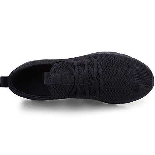 Zapatillas de Running para Hombre Casual Tenis Asfalto Zapatos Deporte Fitness Gym Correr Gimnasio Deportives Transpirables Seguridad Atlético Trekking Bambas Plataform Sneakers Negro 44 EU