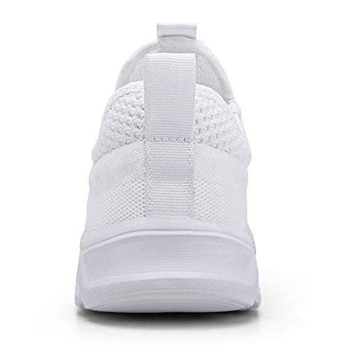 Zapatillas de Running para Hombre Casual Tenis Asfalto Zapatos Deporte Fitness Gym Correr Gimnasio Deportives Transpirables Seguridad Atlético Trekking Bambas Plataform Sneakers Blanco 42 EU