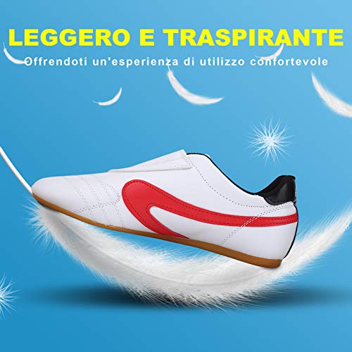 Zapatos de Taekwondo, Unisex Taekwondo Boxeo Kung Fu Tai Chi Deporte Zapatos de Gimnasia para Niños Adultos Caliente(36)