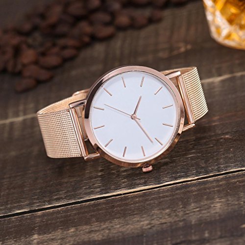 ZARLLE CláSico Mujer Damas Chica Unisex Reloj De Pulsera De Cuarzo De Acero Inoxidable, Casual Banda De Acero Inoxidable Reloj De Cuarzo Analogico Reloj Correa De Marmol (Talla única, Oro Rosa)