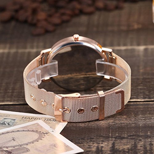 ZARLLE CláSico Mujer Damas Chica Unisex Reloj De Pulsera De Cuarzo De Acero Inoxidable, Casual Banda De Acero Inoxidable Reloj De Cuarzo Analogico Reloj Correa De Marmol (Talla única, Oro Rosa)