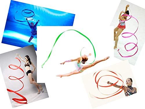 ZARRS Cintas de Baile,10 Pack Gimnasias Rítmicas Cinta 2M Niños Streamers con Varillas para Artístico Baton Twirling