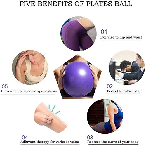 ZHOUZHOU Pelota de Mini Pilates 25cm Pelota de Ejercicios de Sports Balón de Yoga para Ejercicios Abdominales Masaje y Gimnasio en Casa y Ejercicios básicos de rehabilitación de Hombros (Morado)