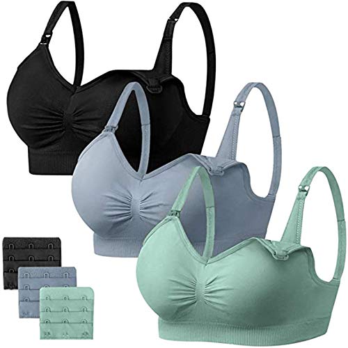 Zilosconcy 3 pcs Sujetador Deportivo Mujer Push Up con Almohadillas Extraíbles Bra Deporte Yoga Fitness Run Ejercicio de Diaria Slim Fit sin Anillo de Acero Chaleco para Mujer Sujetador de Camisola