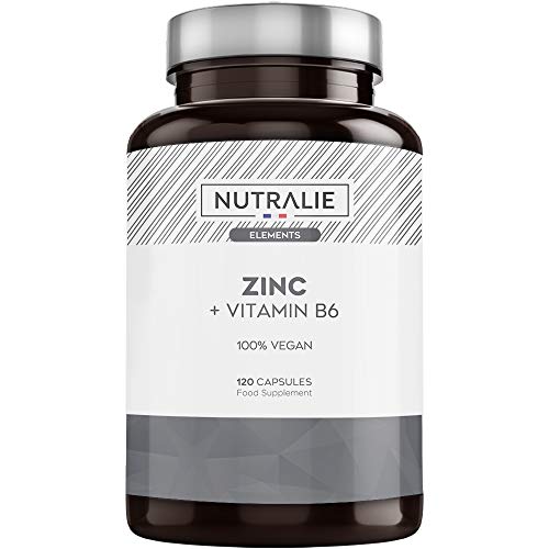 Zinc Puro Vegano Alta Dosis | Antioxidante y Contribuye al Sistema Inmunitario Normal con Zinc Citrato y Vitamina B6 | 120 Cápsulas Veganas Nutralie