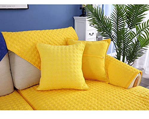 ZIXING Fashion Jacquard Fundas de Toalla de sofá Protector de Muebles Color sólido Antideslizante Cubre para Sofá Tacto Cómodo Decorativo Amarillo 110 * 210cm