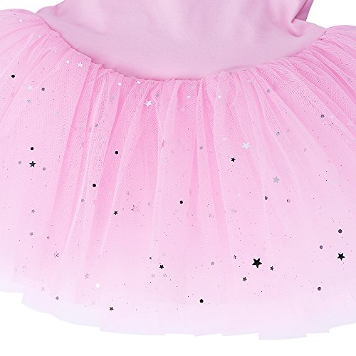 ZNYUNE Niña Tutu Vestido de Ballet Danza Clásico 184 Rosa XL para 5-6 años