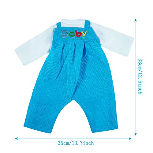 ZOEON Ropa de Muñecas para New Born Baby Doll, Blusas y Pantalones con Peto para 18 " Muñecas (40-45 cm), Conjunto de 2