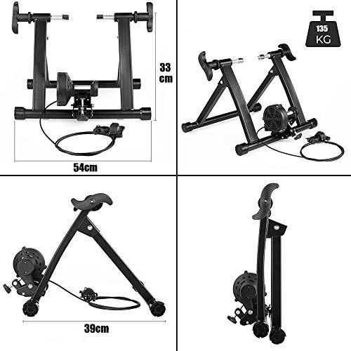 ZXCVB Rodillo Bicicleta,Rodillo Ciclismo Plegable,Rodillo Magnetico De Acero,Ejercicio Ciclismo con 8 Niveles De Resistensia,Carga hasta 150KG,para Entrenamiento Ciclismo En Casa